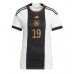 Camisa de Futebol Alemanha Leroy Sane #19 Equipamento Principal Mulheres Mundo 2022 Manga Curta